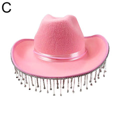 Sparkling Jewel Crystal-Embellished Cowgirl Hat Pink Beachwear Australia