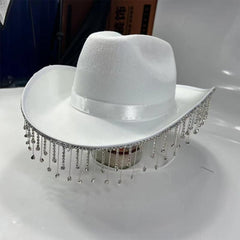 Sparkling Jewel Crystal-Embellished Cowgirl Hat White Beachwear Australia