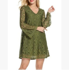 Summer Elegance V-Neck Lace Dress green Beachwear Australia
