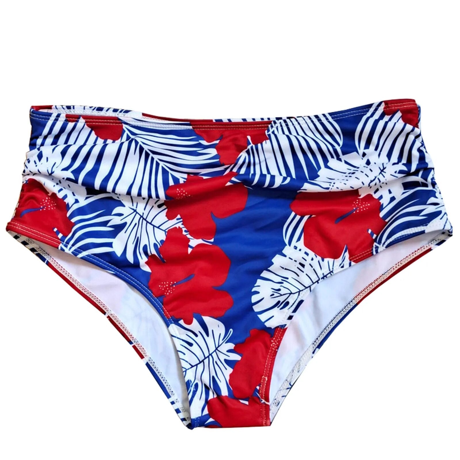 Summer Leaf Print Plus Size Bikini Bottoms Blue Beachwear Australia