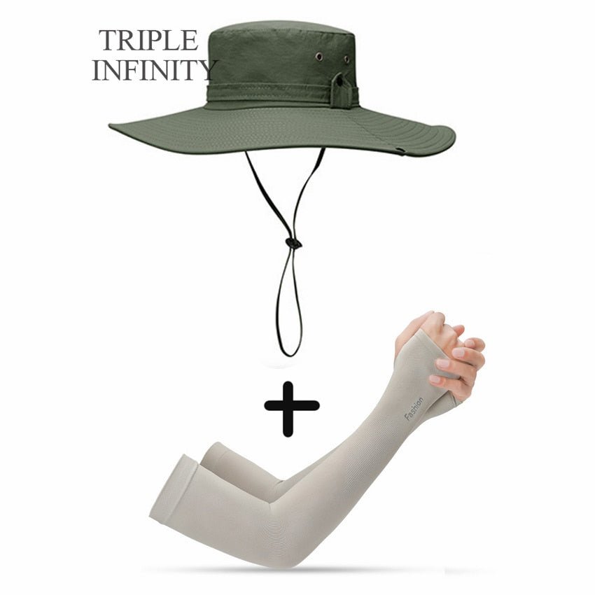 Sun Protection - Hat and Sleeves Set Green Hat Set C Beachwear Australia