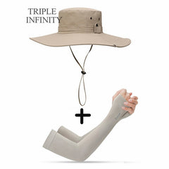 Sun Protection - Hat and Sleeves Set Black Hat Set B Beachwear Australia