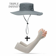 Sun Protection - Hat and Sleeves Set Gray Hat Set C Beachwear Australia
