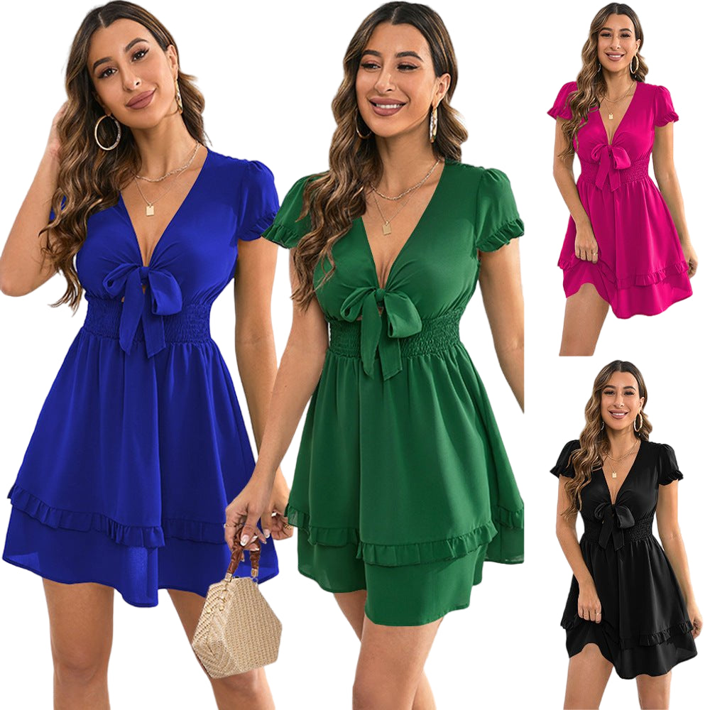 Sunny Shores Women's Fashion Solid Color Beach Dress Green Beachwear Australia