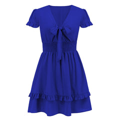 Sunny Shores Women's Fashion Solid Color Beach Dress Blue Beachwear Australia
