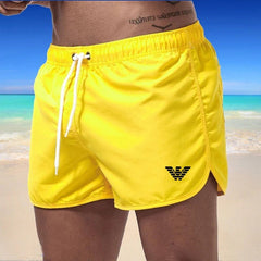 Versatile Men's Beach Fitness Shorts Yellow Beachwear Australia