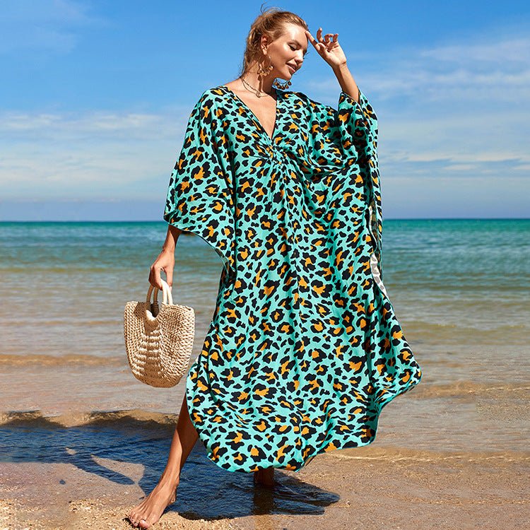 Wild Western Charm Cover-up Dress Blue leopard dots Beachwear Australia