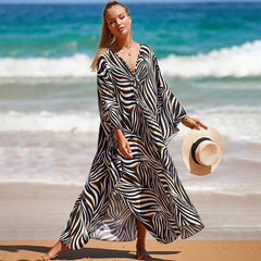 Wild Western Charm Cover-up Dress Zebra leopard dots combinati Beachwear Australia