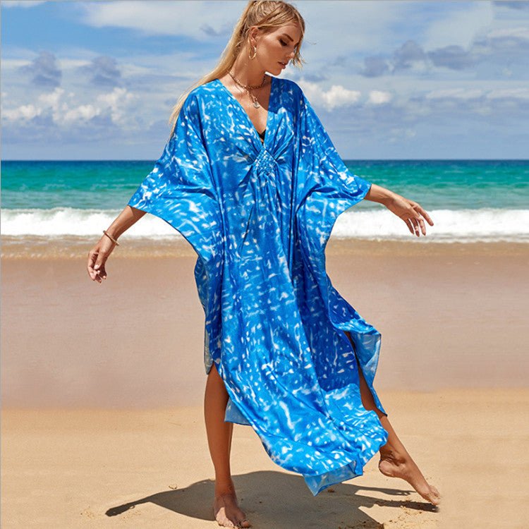Wild Western Charm Cover-up Dress Blue leopard dots Beachwear Australia