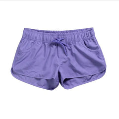 Women's Breathable Elastic Waist Beach Shorts purple Beachwear Australia