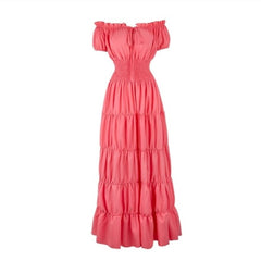 Women's Medieval Renaissance Dress with Boho Petticoat pink Beachwear Australia
