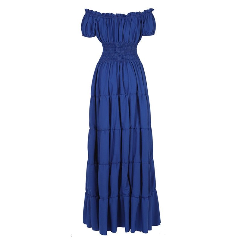 Women's Medieval Renaissance Dress with Boho Petticoat blue Beachwear Australia