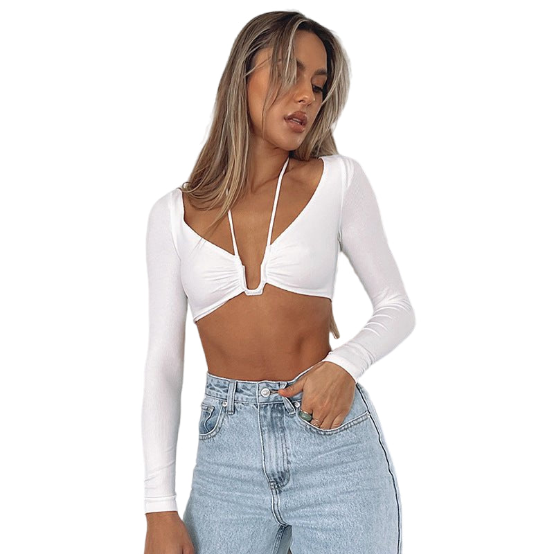 Women's Sensual Long Sleeve T-Shirt with a Flirty Twist White Beachwear Australia