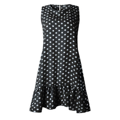 Women's Sleeveless Ruffled Mini Dress in Plus Size Black Beachwear Australia