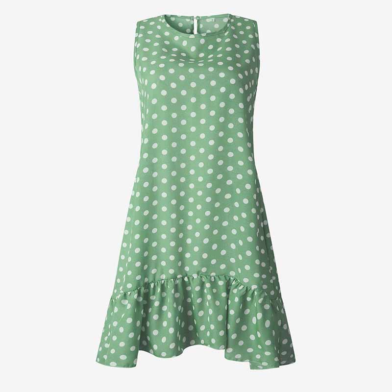 Women's Sleeveless Ruffled Mini Dress in Plus Size Green Beachwear Australia
