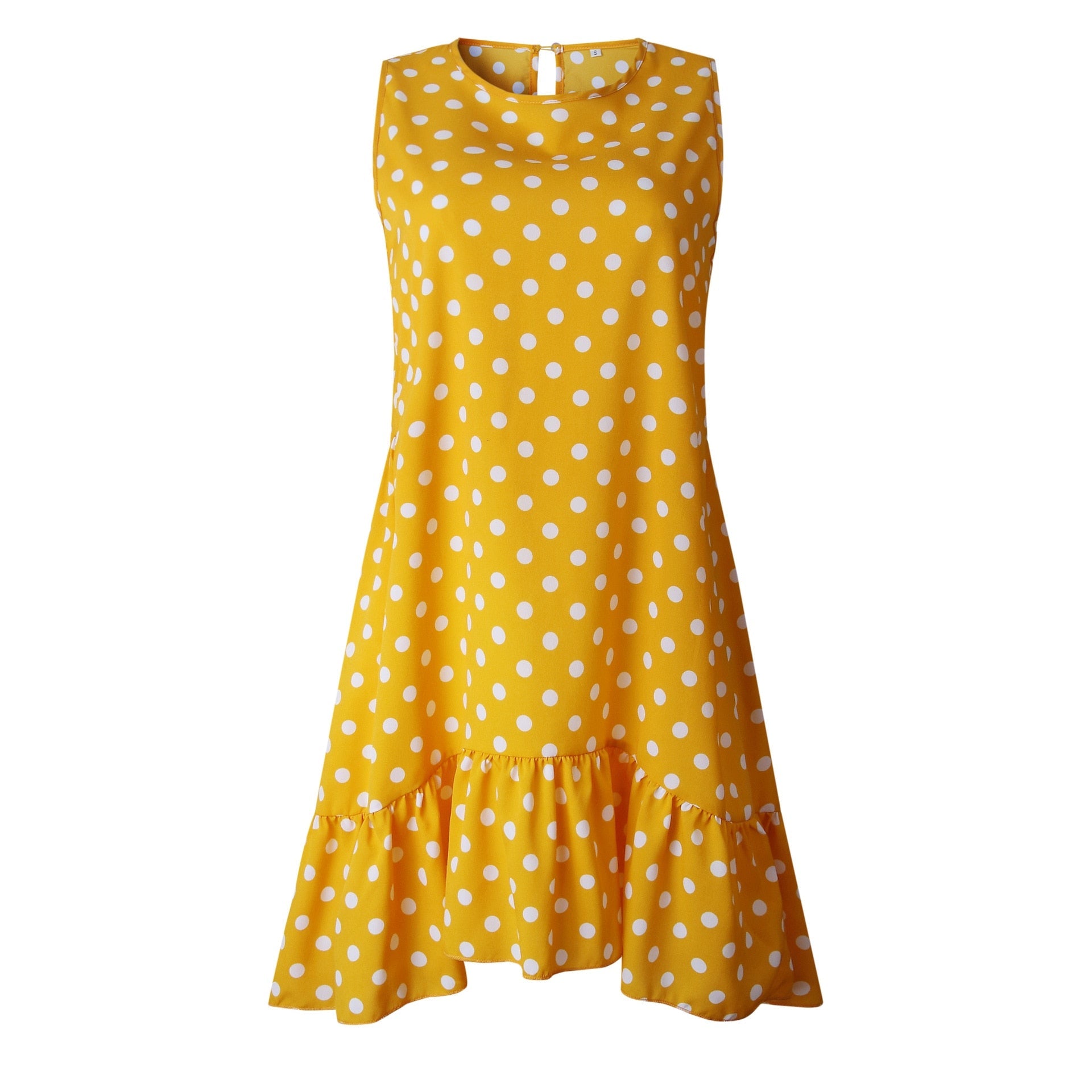 Women's Sleeveless Ruffled Mini Dress in Plus Size Yellow Beachwear Australia